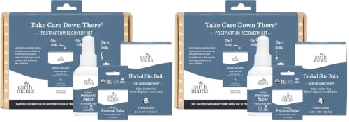 Image of Earth Mama Postpartum Recovery Kit, Take Care Down There Trifecta with Organic Perineal Balm, Sitz Bath & Herbal Peri Spray, 3-Piece Set (Pack of 2)