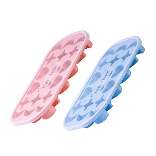 2 piezas moldes para cubitos de hielo con tapa de silicona miniatura 1