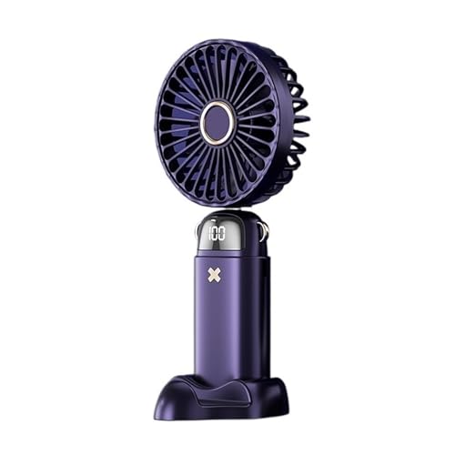 Ventilateur portable pliable USB bleu Feng Shui à 5 vitesses avec affichage numérique