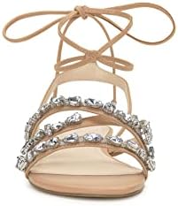 Jessica Simpson Women's Rabenie Lace Up Sandal Flat, Buff, 9 | Image 1
