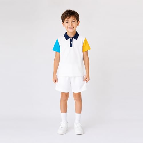 Image of Mud Kingdom Boys Polo Shirt Short Sleeve School Uniform Pique Polo Summer