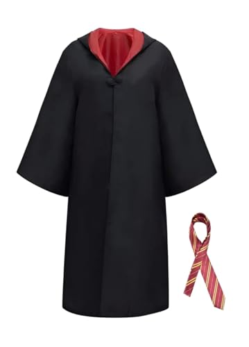 2 Piece Set Magic Costume Kit Kids Robe Cloak With Tie for Children Teenager Boy and Girl Unisex 4-15 Years (155cm)