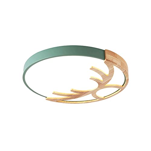 LCQSMBH Lámpara de techo minimalista nórdica para dormitorio, sala de estar, red moderna, LED rojo, protección ocular, lámpara de techo para habitación de niños, lámpara de techo circular creativa par