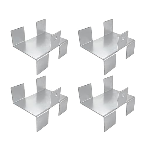 Fogukier Soportes para Vallas | Herrajes Metálicos Antirruido Y Antioxidantes | 4 Piezas Soporte Montaje para Paneles de Valla,Para Madera, Hormigón, Pérgola, Porche, Cancela, Exterior, Patio Trasero,
