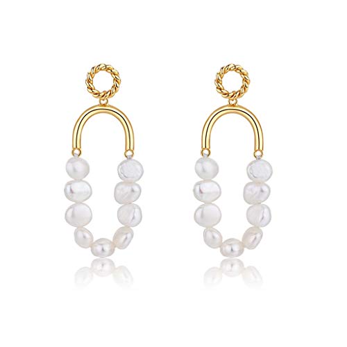 Boucles d'oreilles pendantes anti-allergie perles et argent sterling S925