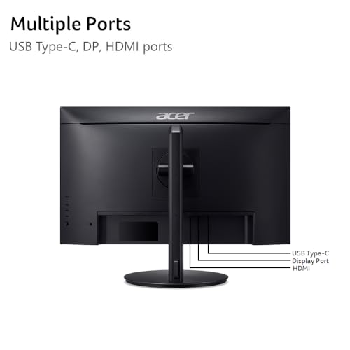 Image of acer 27 Inch 4k IPS Monitor for Home, Office & Creators | 99% sRGB Color Accuracy | 90w USB-C Port Charges and Connects | Adjustable Height, Tilt, Swivel, Pivot | USB-C, DP & HDMI | CB272K