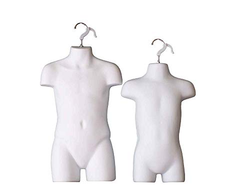 Only Hangers 8112W 8033W Toddler and Child White Mannequin Forms Set