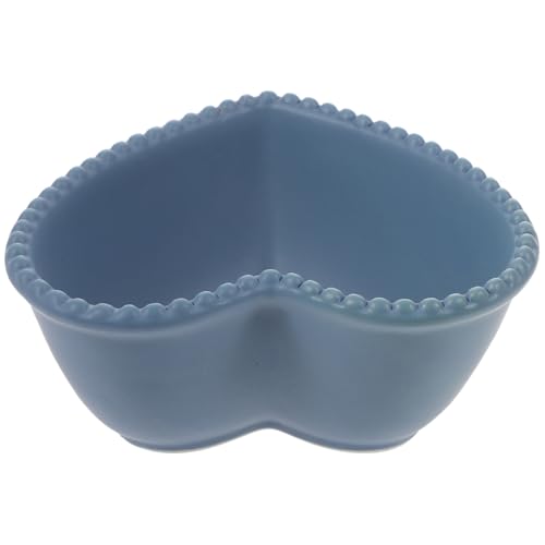 DOITOOL Ciotola in Ceramica Forma di Cuore Insalatiera Leggera Azzurra per Dessert Frutta e Servizio Alimentare per Casa e Ristorante