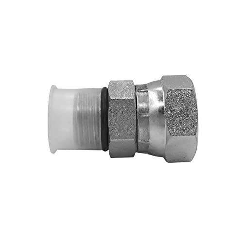 Image of (2-PACK) 6900-06-06-O Hydraulic Adapter Fitting 3 /8 inch Male O-Ring Boss (9 /16 inch-18UNF)x3 /8 inch NPSM Female Pipe Swivel (3 /8 inch-18NPSM) Straight Joints Carbon Steel