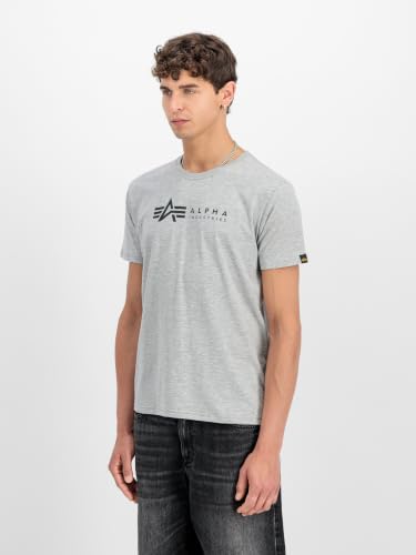 Alpha Industries Alpha Label T 2 Pack T-Shirt für Herren Grey.Heat/Rep.Blue – Ansicht 5