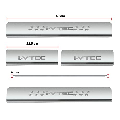 Image of Atteen Smart Door Sill /Foot Step Stainless Steel Plates Compatible with Honda IV TECH