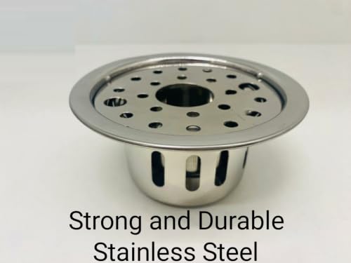 Image of Stainless Steel Centre Hole Round Floor Drain 5 Inch | Anti Cockroach Bathroom Drain Jali | Floor Trap Cover