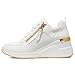 Viscozzy High Heel Wedge Sneakers for Women Dressy Platform Hidden Wedge Tennis Shoes Lightweight Fashion Heeled Sneakers Lace Up Women W139-SZW36-WHITE-6.5
