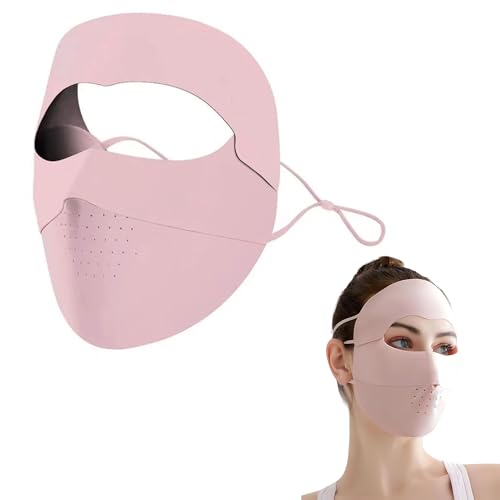 Image of Homeaura UV Sun Protection Face Mask for Women | UPF 50+ Full Face Cover Mask for Biking Driving and Outdoor Hiking Travel in Summer | Breathable and Reusable Ice Silk Cooling Mask for Girls