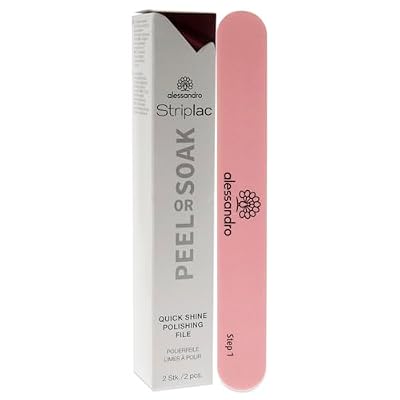 alessandro Striplac Peel or Soak Quick Shine Polishing File - Contains Two Different Surfaces - Helps Eliminate Small Ridges - Smooths Nail Surface - Leaves Nails Glossy - Cruelty Free - 2 pc