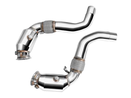 fmic.eu PERFORMANCE Downpipe pour BMW F15 F16 X5 50ix X6 4.0 4.4L N63B 2015- avec catalyseur sport 200 CPSI upgrade inox performance réduisant la...