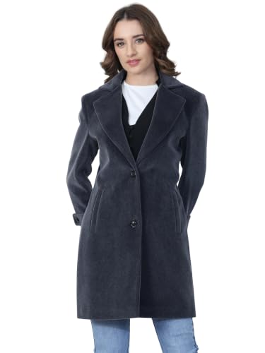 Image of PLAGG Women's Notched Lapel Long Overcoat