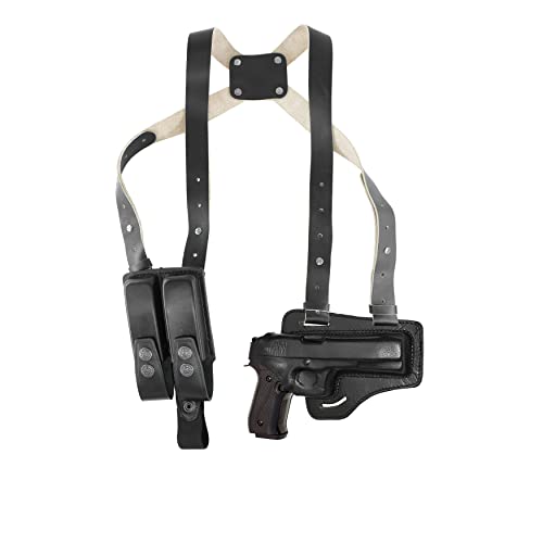 Koltster Khs343 Horizontal Shoulder & Belt Holster With Double Magazine Pouch Rh Fits Colt Ruger Springfield Taurus 1911 Handmade! Free Extension For Big Body Size! (Black) #TOP29