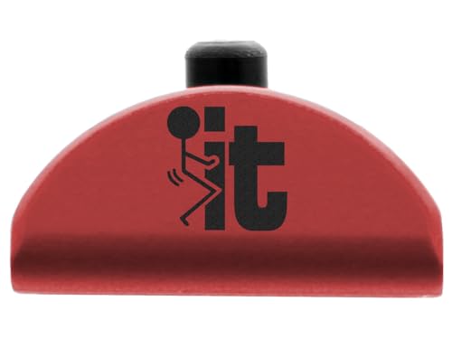 NDZ Performance Grip Frame Insert Plug for Glock Gen 4-5 17 19 22 23 24 31 34 35 No Backstraps, Red Anodized Aluminum with Black Laser Engraved Popular Images - F It Stickman