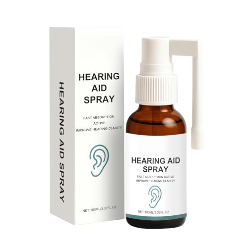 Natural Hearing Aid Spray with Mint Leaves, Arnica, Olive Oil for Ear Health, Fast Absorption Formula, 100ML/3.38FL.OZ