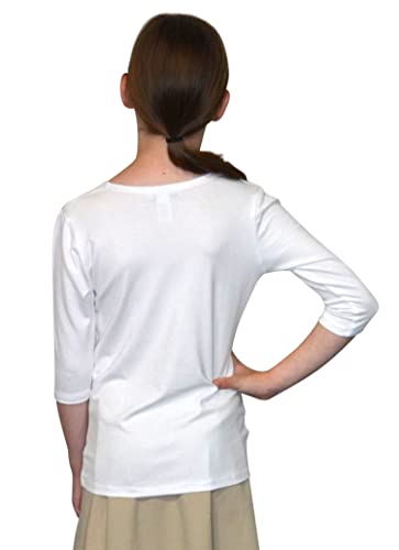 Kosher Casual Kids Big Girl's Modest 3/4 Sleeve Crew Neck Layering Top3