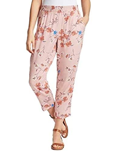 Jessica Simpson Women's Cadie Soft Pants (XXL, Pink Floral)