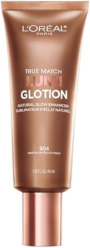 L'Oreal Paris Makeup True Match Lumi Glotion, Natural Glow Enhancer, Illuminator Highlighter, Bronzing Drops For a Sun-Kissed Glow For Face and Body, 904 Deep, 1.35 fl oz