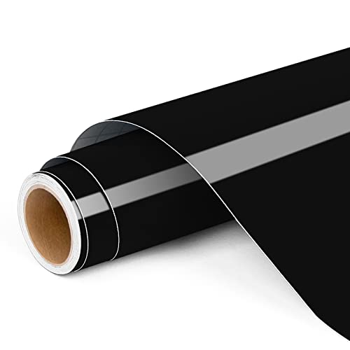 Permanent Vinyl for Cricut 12 x4ft Black Self Adhesive Vinyl Roll for Cricut and Silhouette Cameo Black Vinyl for Party Decoration Window Stickers Home Decor