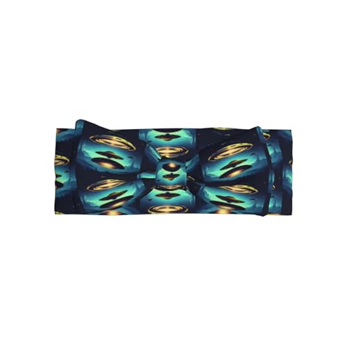 Spacecraft descend Pattern Baby Bow Headband Super Stretchy Soft Bows Hair Accessories for Newborn Infants Toddlers Kids Girls