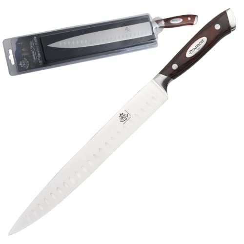 Bavarian Knife Works Premium Quality 10 Inches Carving Knife, Razor Sharp, Made of German Steel, Ergonomic Pakkawood Handle, Light Weight Easy to Sharpen