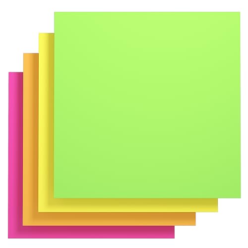 Gaint Creative Sticky Notes Sticky Meeting Notes 300 mm x 300 mm Pack of 4 Pads for Drafts Presentations Workshops Self-Adhesive Organization Tool (4 x Brillant Colors)