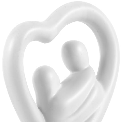 Statue céramique couple enlacé figurine déco bureau moderne - 4