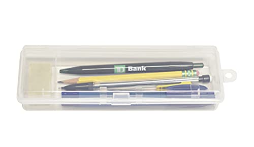Image of Creative Hobbies Clear Polypropylene Mini Storage Box with Hinged Lid & Snap Closure - For Pencils, Pens, Drill Bits, Office Supplies, Organization, Tool Box and More! (1)