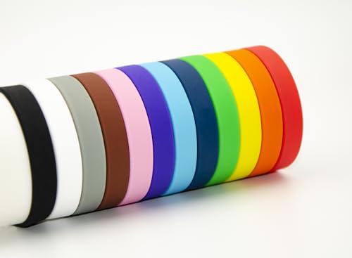 Image of 12pcs /Pack 12 Multi-Colors Blank Silicone Wristbands Rubber Bracelets