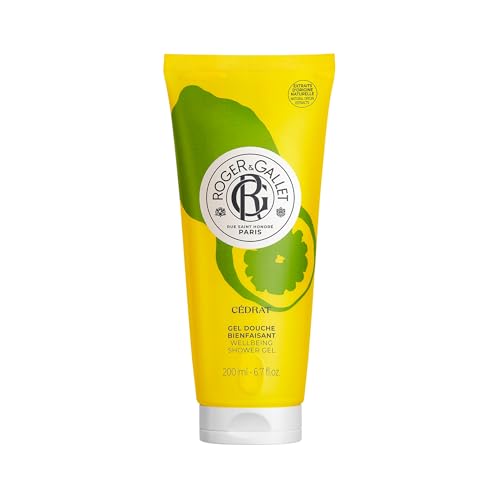 Roger&Gallet - Gel douche Parfumé Cédrat - Notes de Cédrat, Cardamone, Bois de Gaiac, Basilic, Thym - Enrichi en aloe vera - Mousse onctueuse et hydratante - Végan
