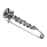 BENECREAT Spilla A Forma di Rosa In Argento Sterling 925, Elegante Spilla Floreale In Argento per Fiore All