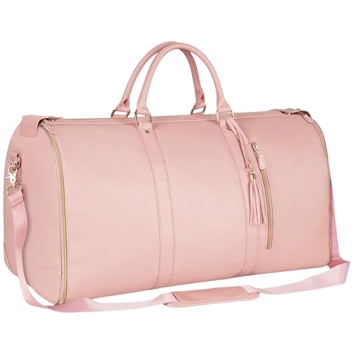 Multifunctional Waterproof Suit Travel Bag Large Capacity Foldable Portable PU Leather Garment Bag with Adjustable Strap