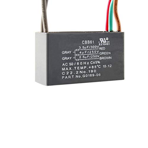 Image of Ceiling Fan Capacitor CBB61 3.5uf+4uf+2.5uf 5 Wire 250V 300V AC