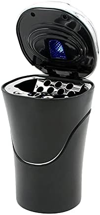 Globalstore Ashtray for Car, Portable Car Ashtray with Lid and Lighter, Smokeless Ashtray Detachable Car Cigarette Ashtray with LED Light, USB Rechargeable Car Trash Can Car Ash Tray for Travel, Home