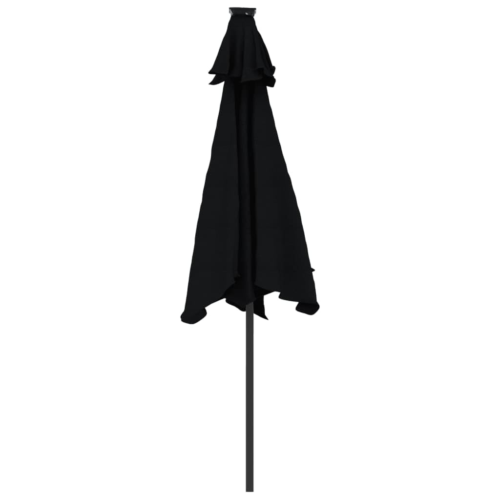 SYDE Parasol ogrodowy 225x225x212 cm Czarny stalowy słupek