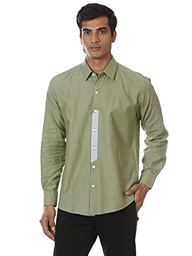 Image of SHIRT THEORY Green Solid Cotton Full Sleeves Casual Shirt for Men II Premium Cotton Shirt II Stylish Shirt for Men II Men Casual Shirt II Luxury Shirts ||