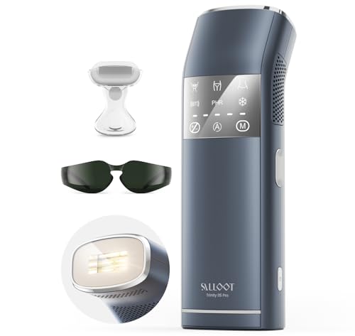 100W Doble Luz IPL Depiladora Laser, Pulso Cuádruple, Enfriamiento de Zafiro a 2℃, Modo PHR para Vello Rebelde, Depiladora Luz Pulsada para Piernas, Bikini, Axilas, Cara, Cuerpo