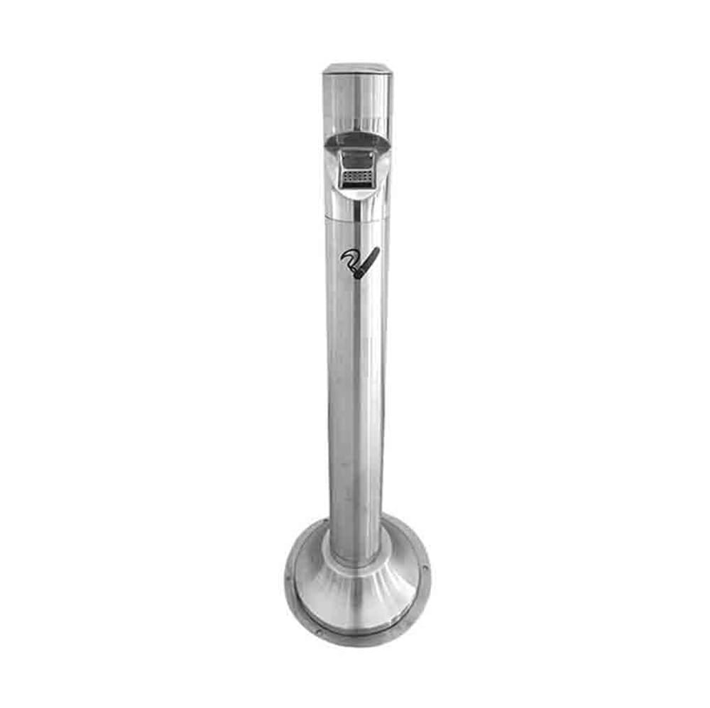IUokLU Standing Ashtray Vertical Fixable Column Outdoor Ashtrays Smoking Area Trash Cans Iron Cigarette Butt Collection Silver Stainless Steel Patio