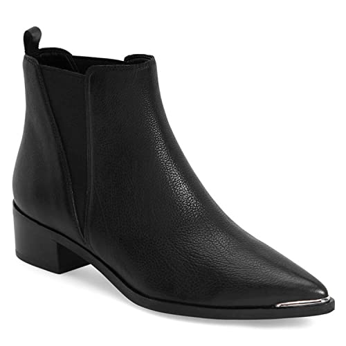 Juliet Holy Womens Chelsea Boots Fashion Winter Pointed Toe Chunky Stacked Low Heel Slip On Ankle Booties