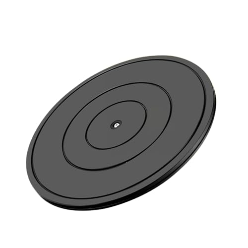 WORDFUN Rond Plateau Pivotant Noir, Plateau Tournant Manuel avec Roulement À Bille en Acier, Support De Base Rotatif, Peut Supporter 100 Kg, Antidérapant, Support Pivotant Rotatoire