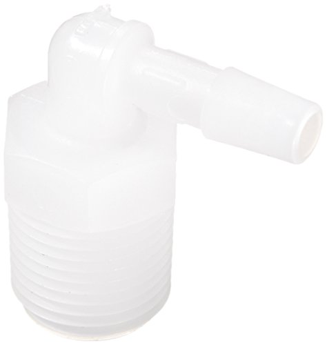 Eldon James L6-4NK Natural Kynar Threaded Elbow, 3/8-18 NPT Thread to 1/4