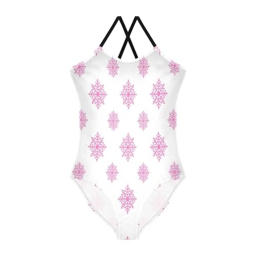 Girl Bathing Suits 3-10 Y Beach Bathing Suits Girls, Pink Snowflake White