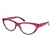 SA106 Womens Gothic Mod Retro Cat Eye Plastic Reading Glasses Red +1.5