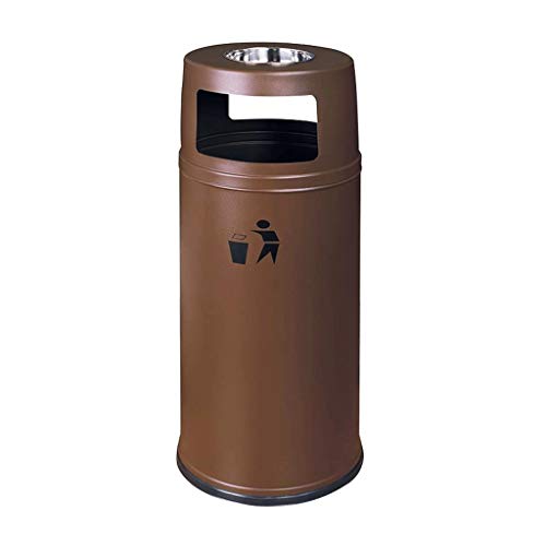 Lobby trash can metal 38 * 94cm hotel shopping mall trash can (Color : Brown, Size : 38 * 94cm)