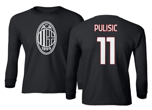 GamesDur Soccer Star Player Jersey Style Milan #11 Pulisic Youth Long Sleeve T-Shirt